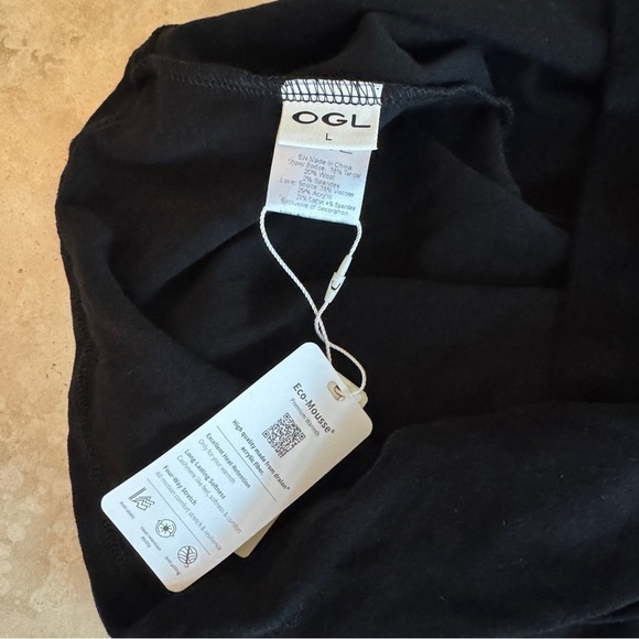 OGL Black Light Thermal Tencel Wool Sheer Shoulder Brami Top Womens Size L - Picture 9 of 12